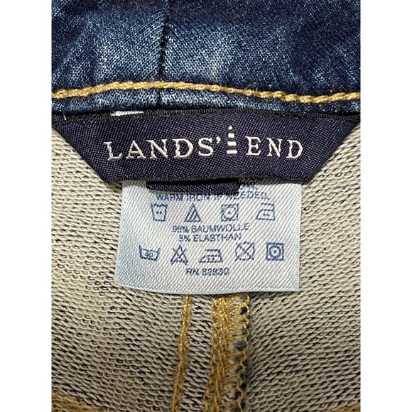 Lands End Jeans Womens's Size 16 Wide Leg Boot Medium Blue Soft Knit Denim - Picture 4 of 10